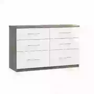 Contemporary 45" 6 Drawer Twin with Chrome Handles
